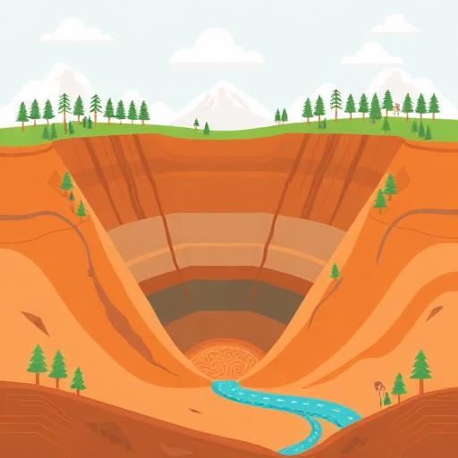 AI Generated Illustration for Understanding Deep-Seated Landslide Meaning