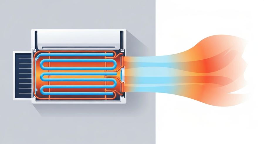 AI Generated Illustration for How Does an Air Conditioner Work?
