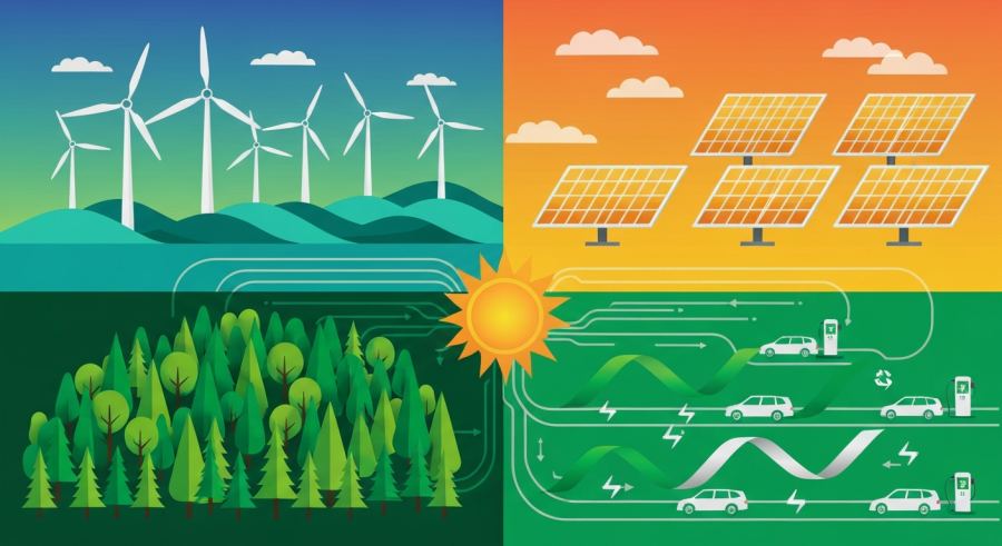 AI Generated Illustration for What Are the Most Effective Climate Change Solutions?