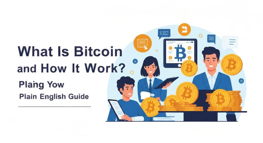 AI Generated Illustration for What Is Bitcoin and How Does It Work? Plain English Guide