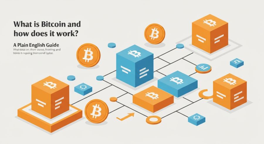 AI Generated Illustration for What Is Bitcoin and How Does It Work? Plain English Guide