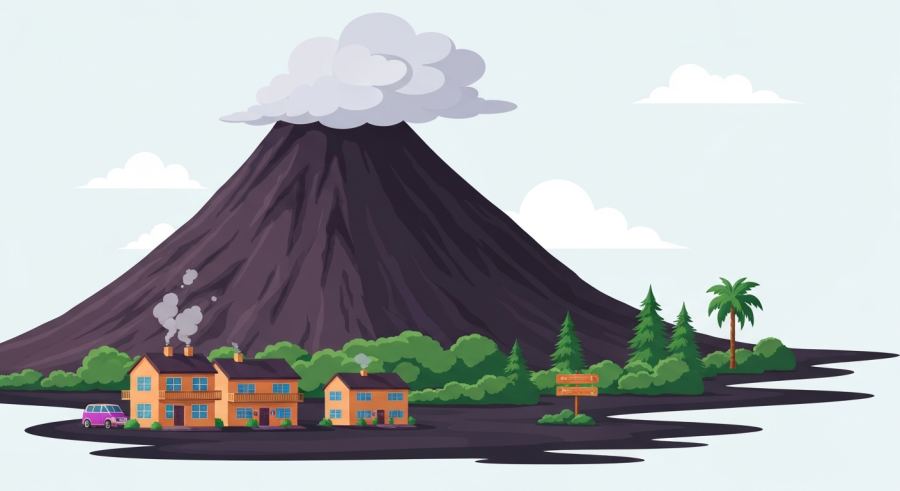 AI Generated Illustration for Why Do Volcanoes Erupt